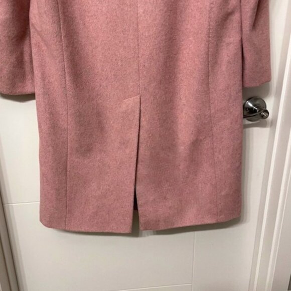 Helene Berman Longline Pink Three Button Wool Blend Car Coat Size Small - Picture 9 of 14
